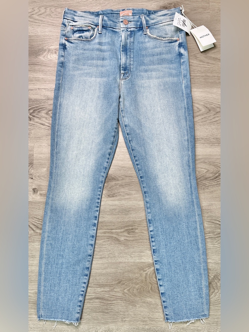 MOTHER Skinny Jeans High Waist Ankle The Looker Au Revior Light Blue NWT